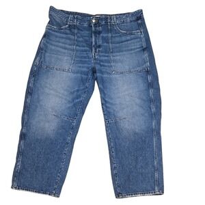 Madewell The Darted Barrel-Leg Wide‎ Leg Jeans Utilitarian Pockets - Size 32